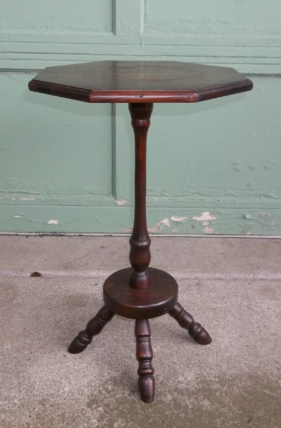 Wood Plant Stand Table with Octagon Top