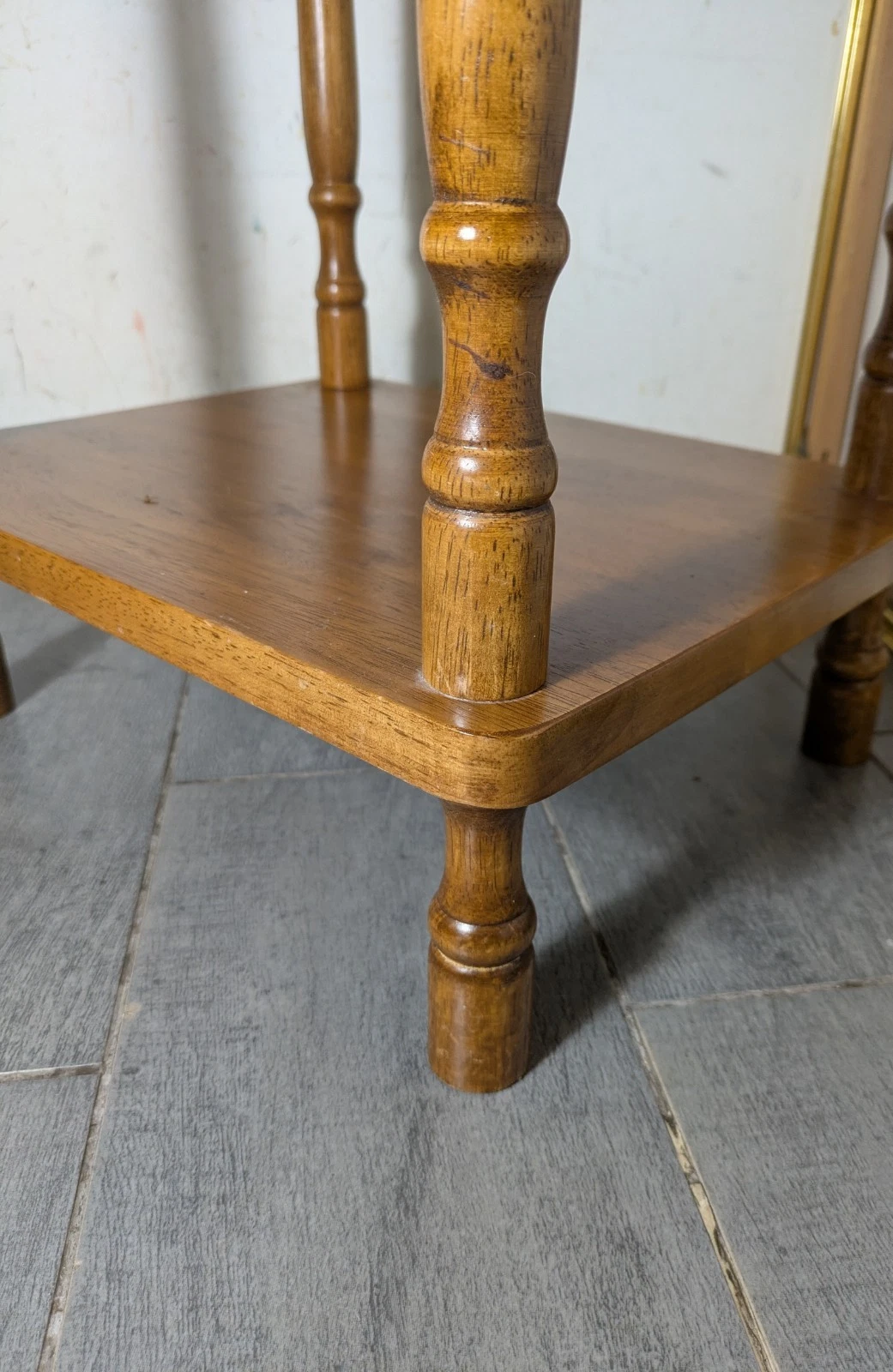 Solid Wood Small Accent Table Rustic Country Style