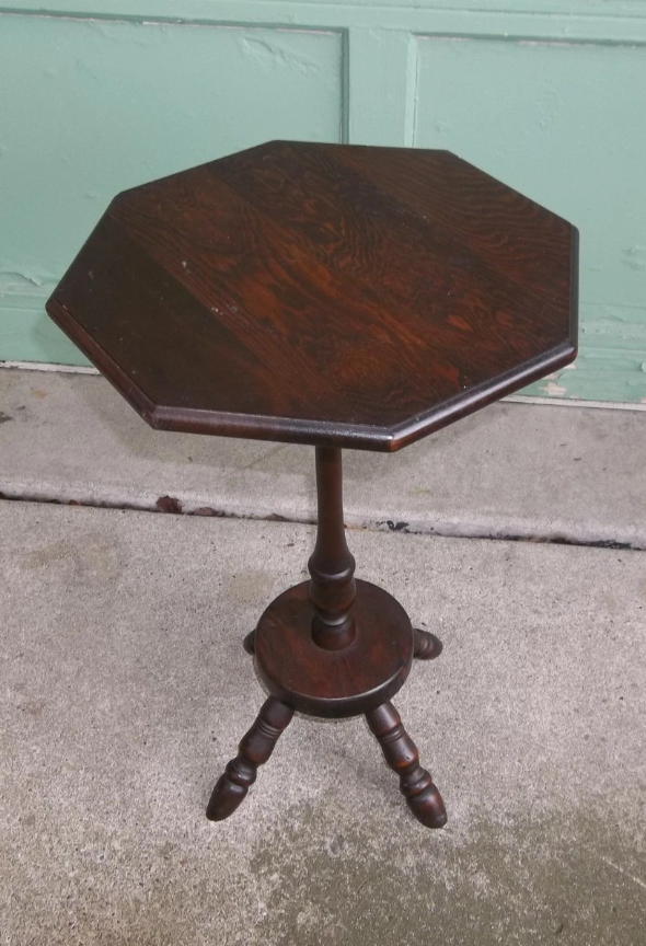 Wood Plant Stand Table with Octagon Top